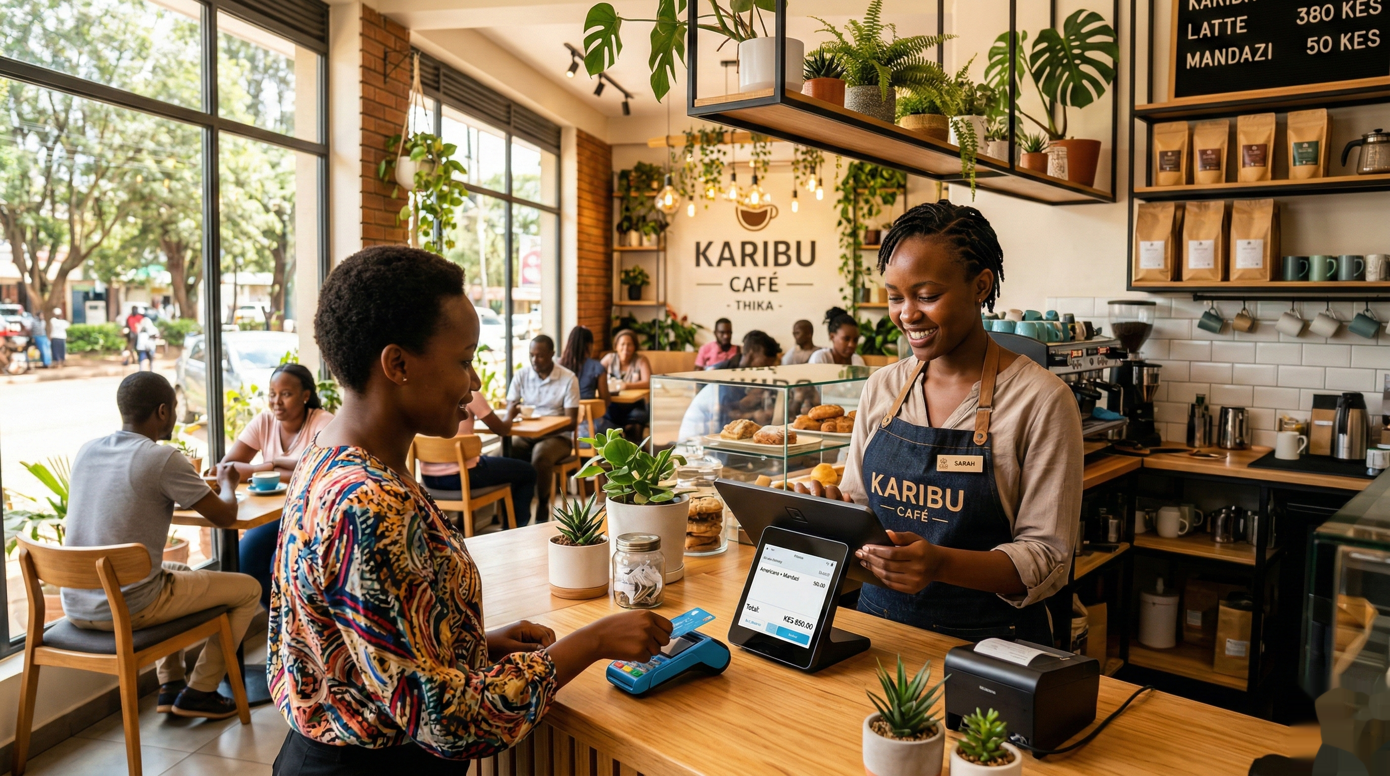 Restaurant owner using Akiza POS system