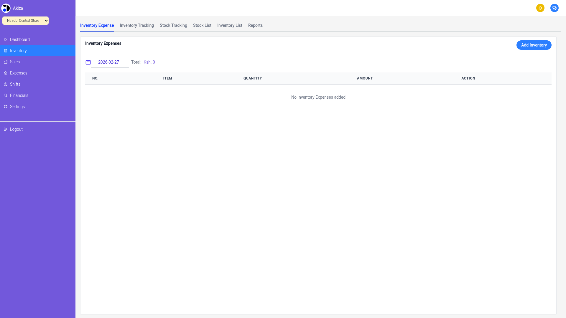 Akiza inventory management